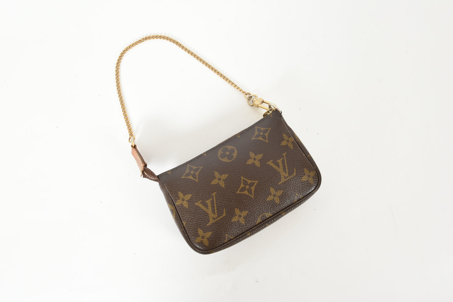 Louis Vuitton Mini Pochette Pouch Monogram Canvas Bag Handbag Vintage