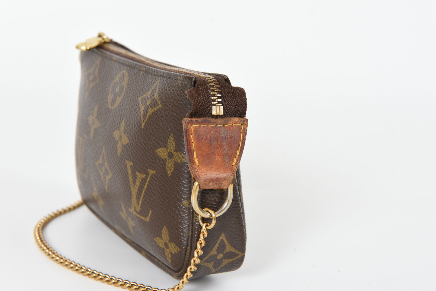 Louis Vuitton Mini Pochette Pouch Monogram Canvas Bag Handbag Vintage