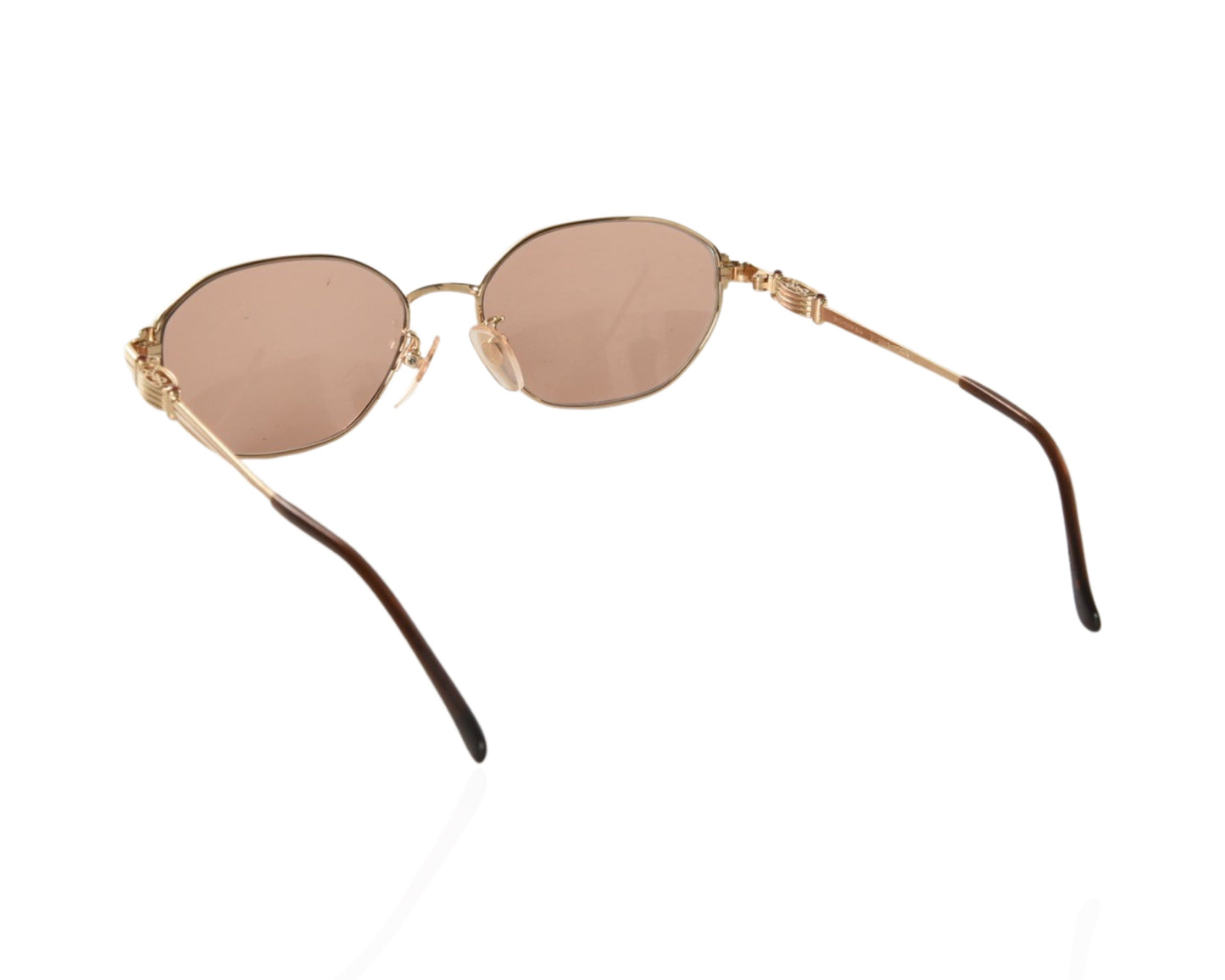 Yves Saint Laurent YSL Sunglasses Glasses Logo Women's Gold Brown
