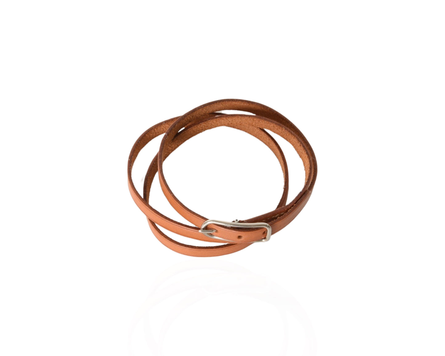 Hermès Leather Hapi 3 Brown Bracelet