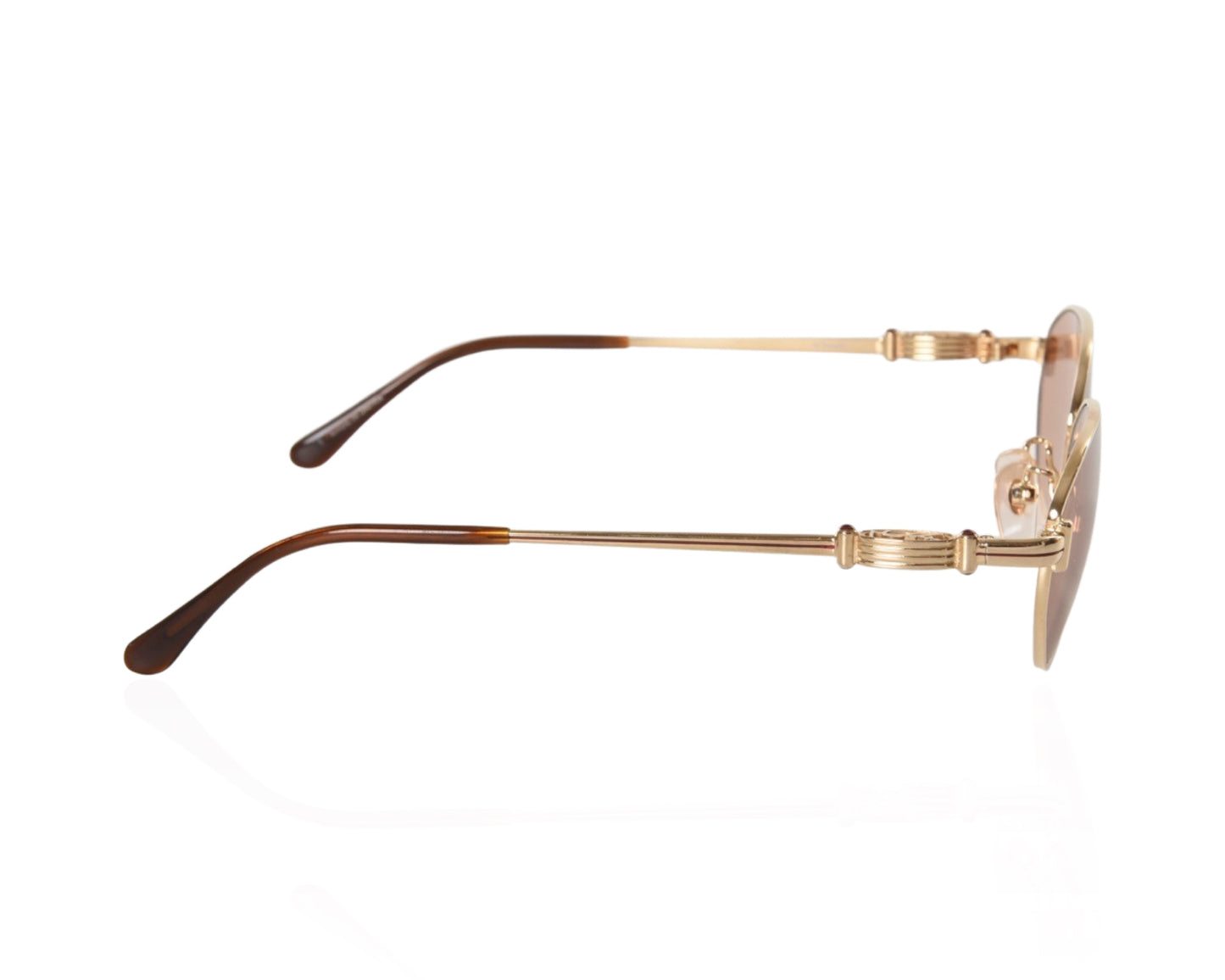 Yves Saint Laurent YSL Sunglasses Glasses Logo Women's Gold Brown