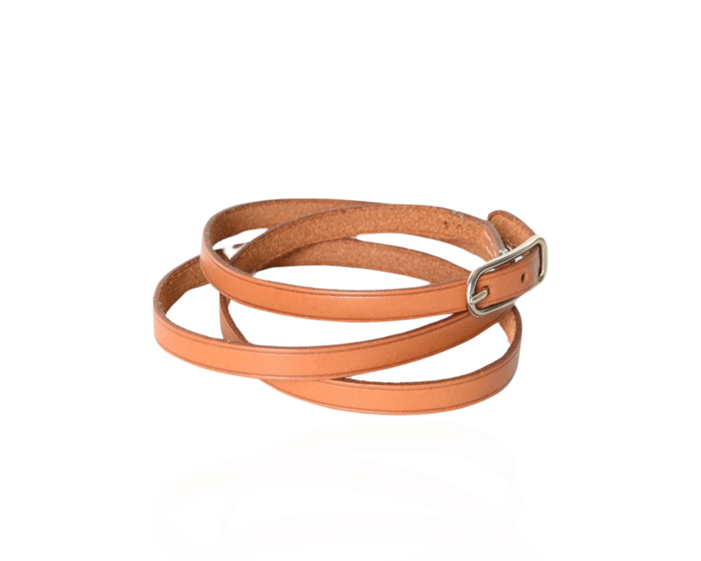 Hermès Leather Hapi 3 Brown Bracelet