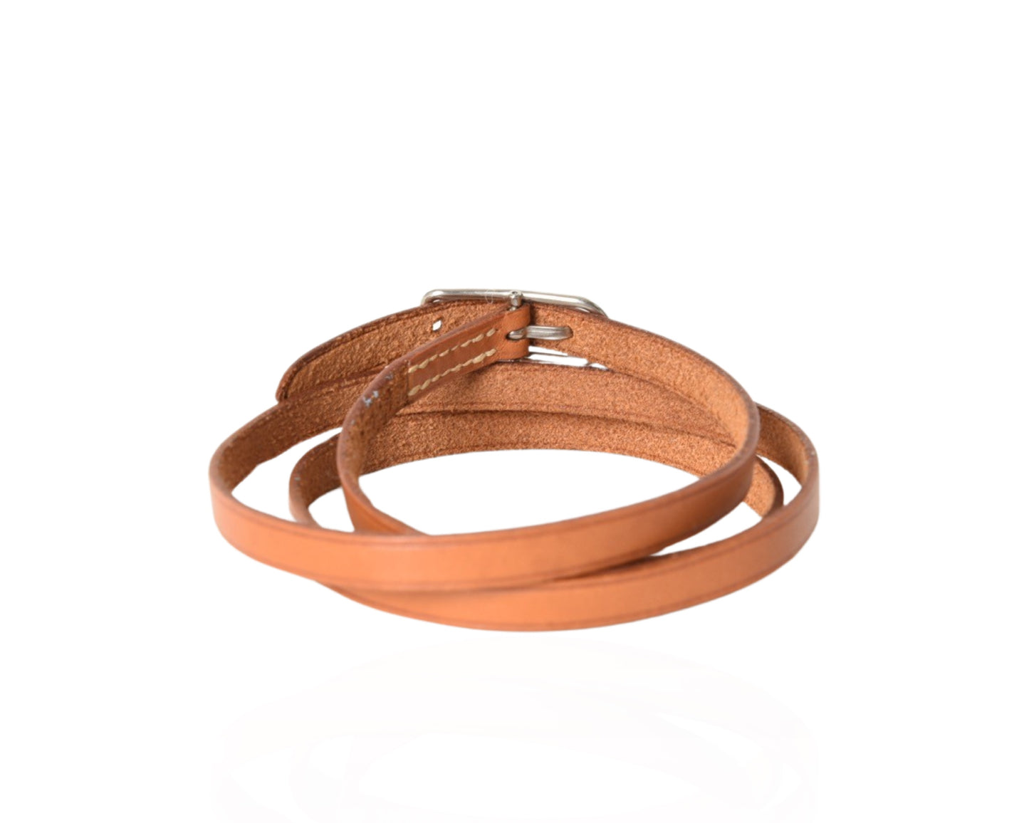 Hermès Leather Hapi 3 Brown Bracelet