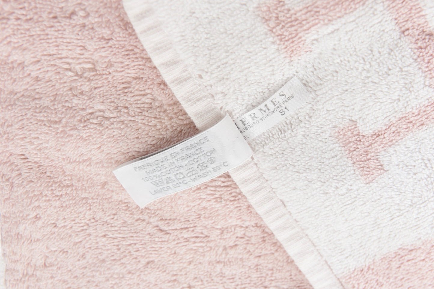 Hermès Avalon Towel Pink White Cotton
