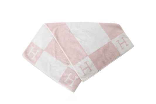 Hermès Avalon Towel Pink White Cotton