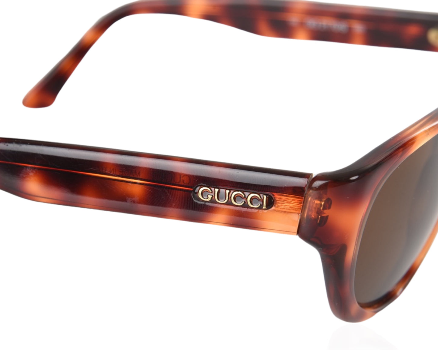 Gucci Havana Brown Tortoise Vintage Sunglasses