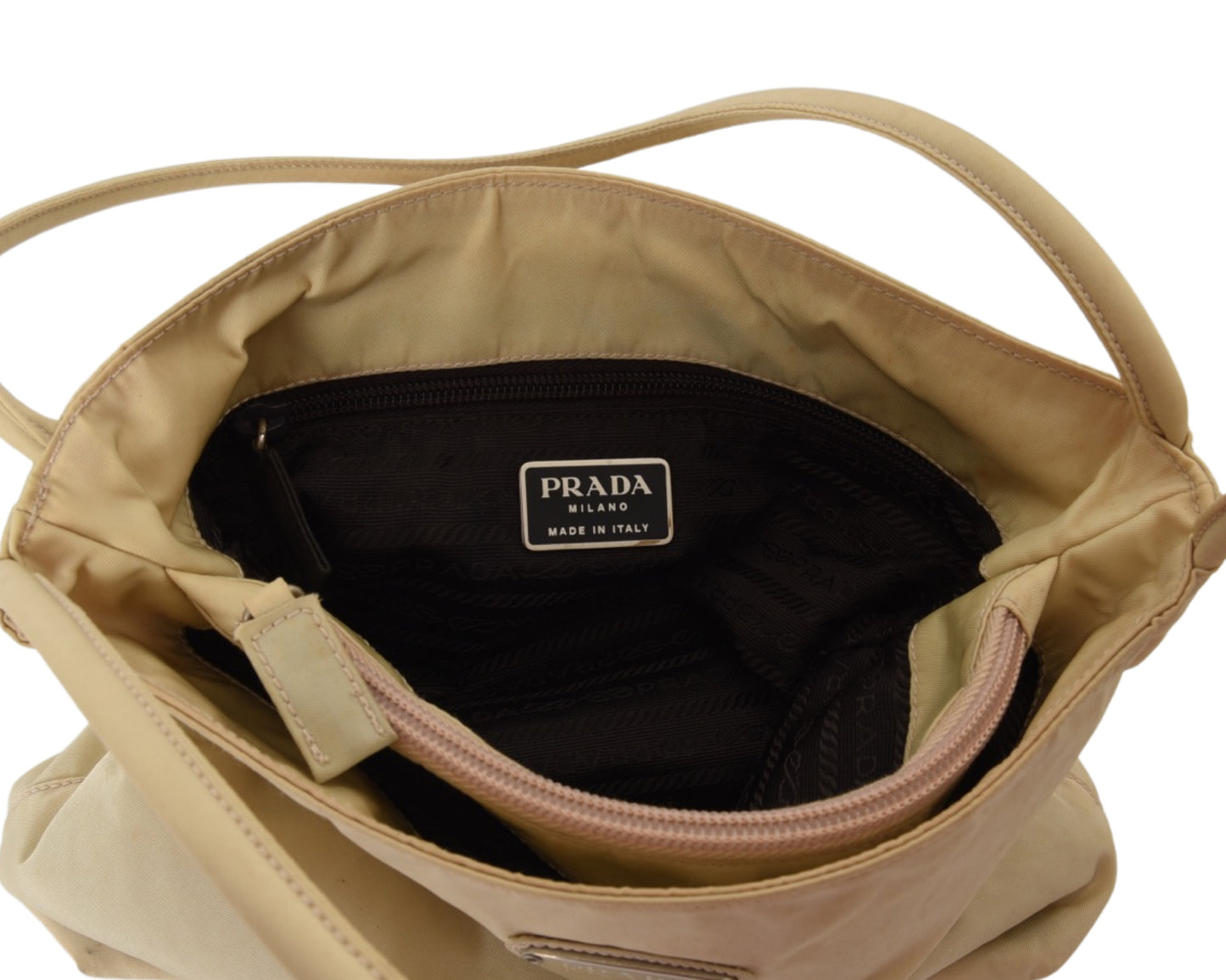 Prada Beige Tessuto Nylon Shoulder Bag Handbag