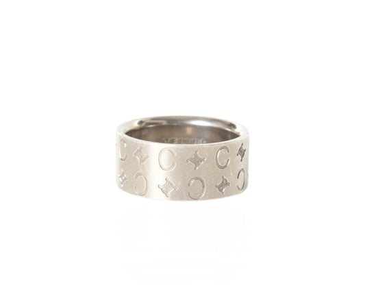 Celine Logo Ring Silver Engraved Size 14