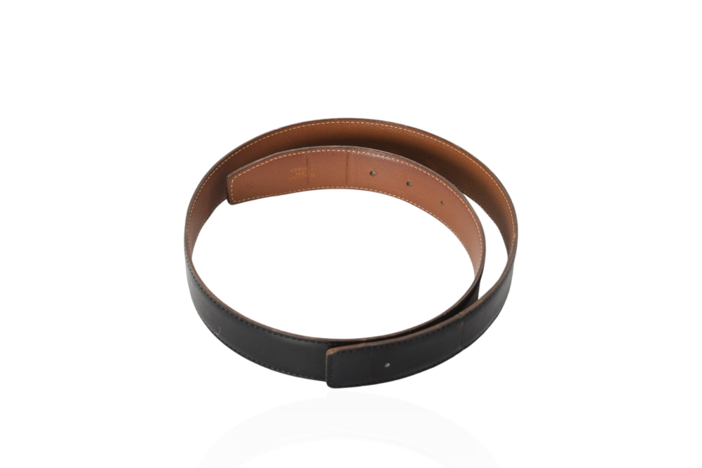 Hermès Leather Strap Belt 38 mm Black Brown Reversible