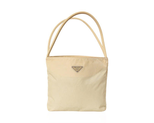 Prada Beige Tessuto Nylon Shoulder Bag Handbag