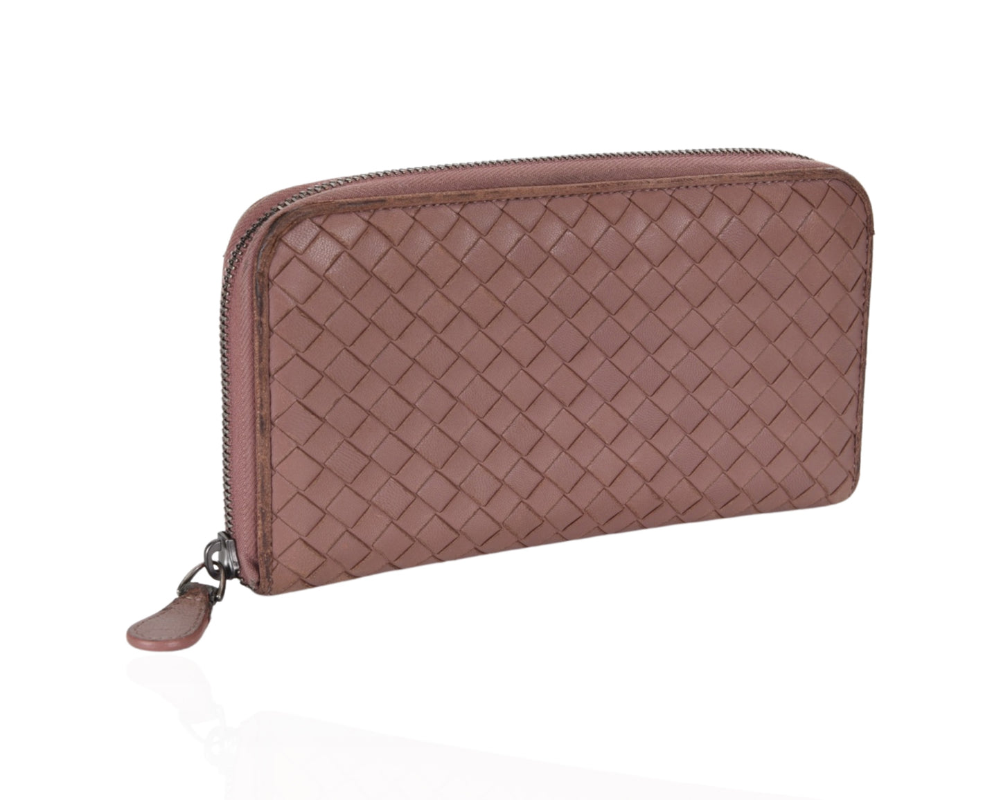 Bottega Veneta Intrecciato Woven Leather Zippy Wallet