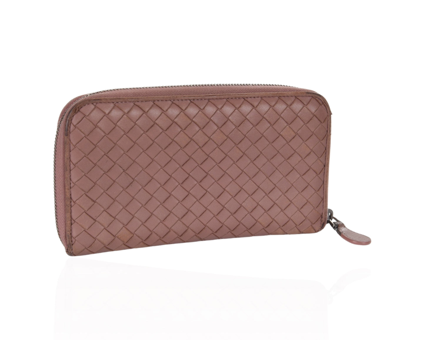 Bottega Veneta Intrecciato Woven Leather Zippy Wallet